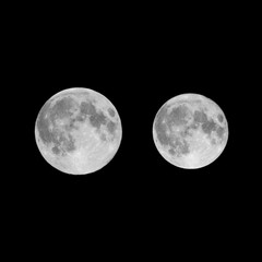 2019年最大の満月と最小の満月を同一条件で撮影して比較