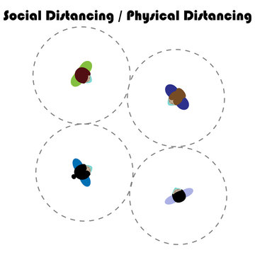 Queue Social Distancing People Physical Distancing Virus Corona