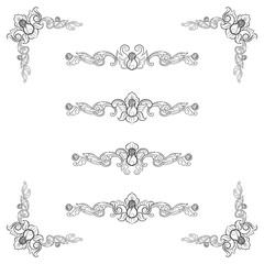 Classic Vitage Wedding Vector Ornaments frames Separator elements for Classic Vintage Wedding Invitation