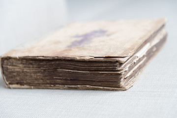 Ancient bible, very old book. Close-up. Texture.