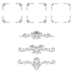Classic Vitage Wedding Vector Ornaments frames Separator elements for Classic Vintage Wedding Invitation