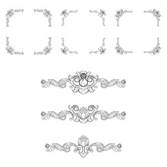 Classic Vitage Wedding Vector Ornaments frames Separator elements for Classic Vintage Wedding Invitation