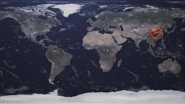 Animation of the spread of Chinese coronavirus COVID-19 throughout the planet.