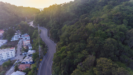 Aerial view of local road to Patong city in Phuket South of Thailand - 341883183