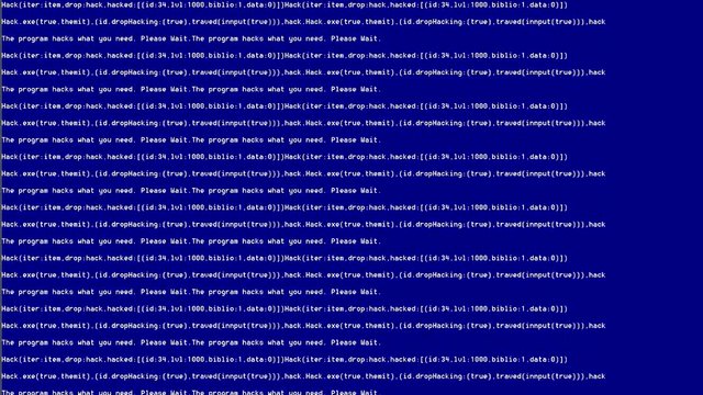 Abstract programming code script on computer blue background