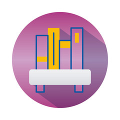 books on shelf icon over white background, block gradient style