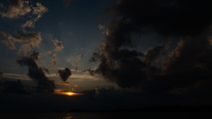 Fototapeta na wymiar Twilight sunset time above the sea