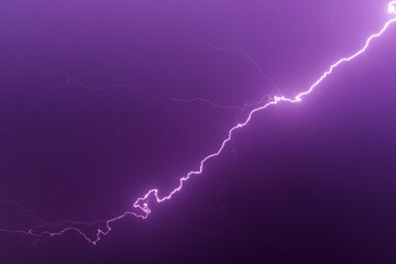Night sky with various lightning in natural colors