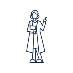 female doctor standing, medical staff , line style icon