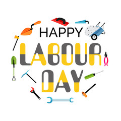 Vector illustration of a background or Poster For Labour Day.
