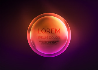 Glowing neon shiny transparent bubbles, glass circles or bio cell concept. Techno futuristic vector abstract background For Wallpaper, Banner, Background, Card, Book Illustration, landing page