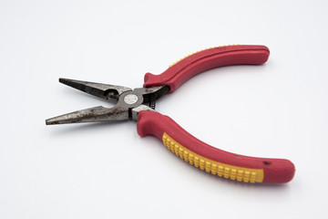 red pliers isolated on white