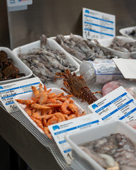Seafood market in Matosinhos, Portugal.