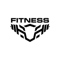 Fitness Barbell Sport Vector Logo Design Template