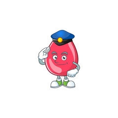 A dedicated Police officer of red blood mascot design style