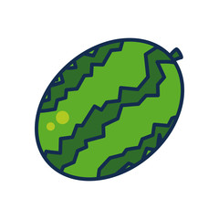 fruits and vegetables concept, watermelon icon, line and fill style
