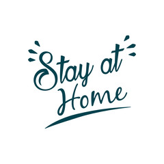 Stay home concept, Lettering typography, Hand letter design
