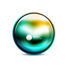 Circle button or banner for text design template. Abstract background or button concept