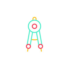 compass drawing icon vector illustration color line design