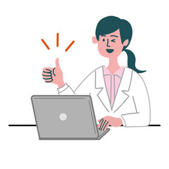 医師　医者　女性　パソコン  いいね