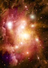 galaxy in a free space. 3D rendering