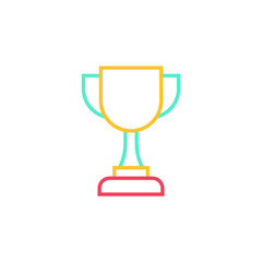 trophy icon vector illustration color line design