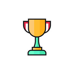 trophy icon vector illustration filled outline design