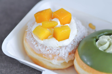 donut or doughnut ,mango donut