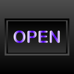 open sign flat icon design