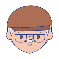 Isolated grandfather head with glasses vector design