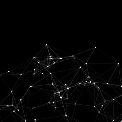 Plexus Network Connections Lines Technology Concept Icon with Lights