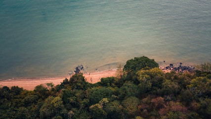 Evening sea and beach High angle view