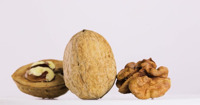 Walnut Rotate. Four Close Up Macro Shots
