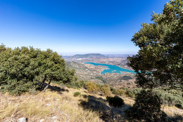 Mediterranean landscape at the Cerro Coros in the natural park Sierra de Grazalema, Andalusia, Spain.