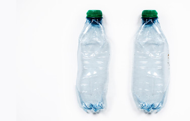 plastic bottle of water isolated on white, recycle waste global warming 