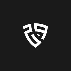 Fototapeta premium ZP monogram logo with shield shape