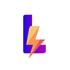 Letter L Lightning Vector Logo Design Template