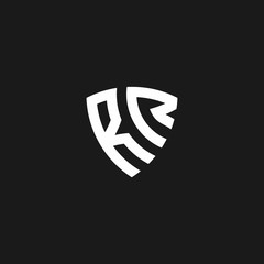 RR monogram logo with shield shape