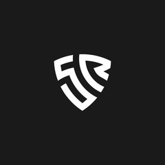 SR monogram logo with shield shape