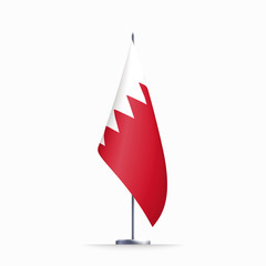 Obraz premium Bahrain flag state symbol isolated on background national banner. Greeting card National Independence Day of the kingdom of Bahrain. Illustration banner with realistic state flag.