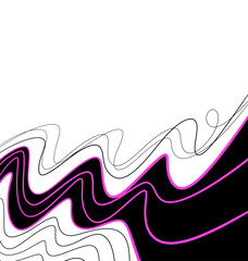 Black and white abstract wavy lines background 