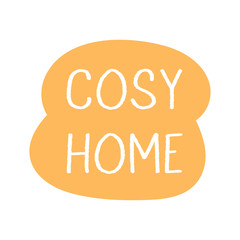 Cute little yellow cloud Cosy Home. 
Comfort. Coronavirus pandemic self isolation, protection. Flat colourful vector illustration, art isolated on white background.