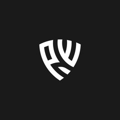 PW monogram logo with shield shape