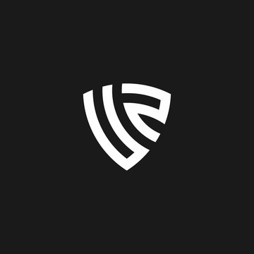 UZ monogram logo with shield shape