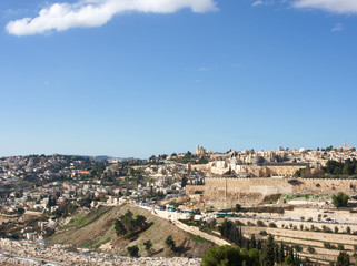 Fototapeta na wymiar Israel Jerusalem view from Mount of Olives　