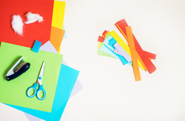 Step-by-step instruction to create a rainbow of colored paper. Creativity with your own hands.