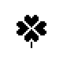 Clover. Pixel icon. Nature vector illustration