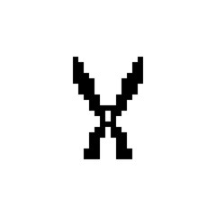 Gardening shears. Pixel icon. Tool vector illustration