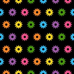 Pattern of spring and summer flowers. Bright flowers. olorful flowers on black background. Cute floral pattern.