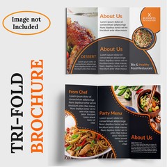 Naklejka premium Food Restaurant Trifold Brochure Template design